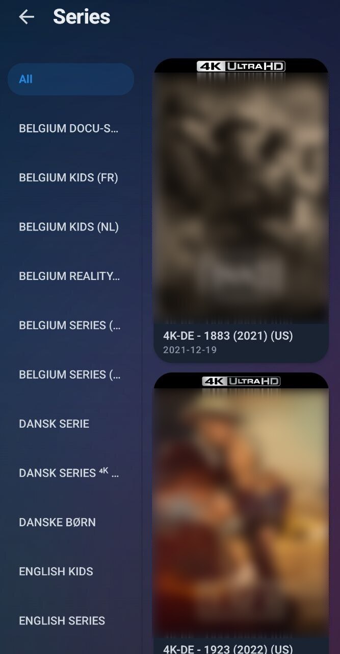 Casto IPTV TV Series catalog